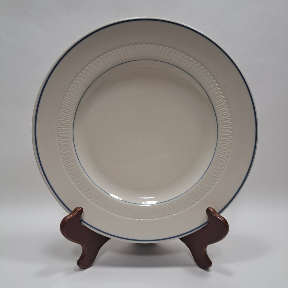 Vintage Syracuse China Restaurant Hotel Blue Trim Geometric Decor Plate C1988